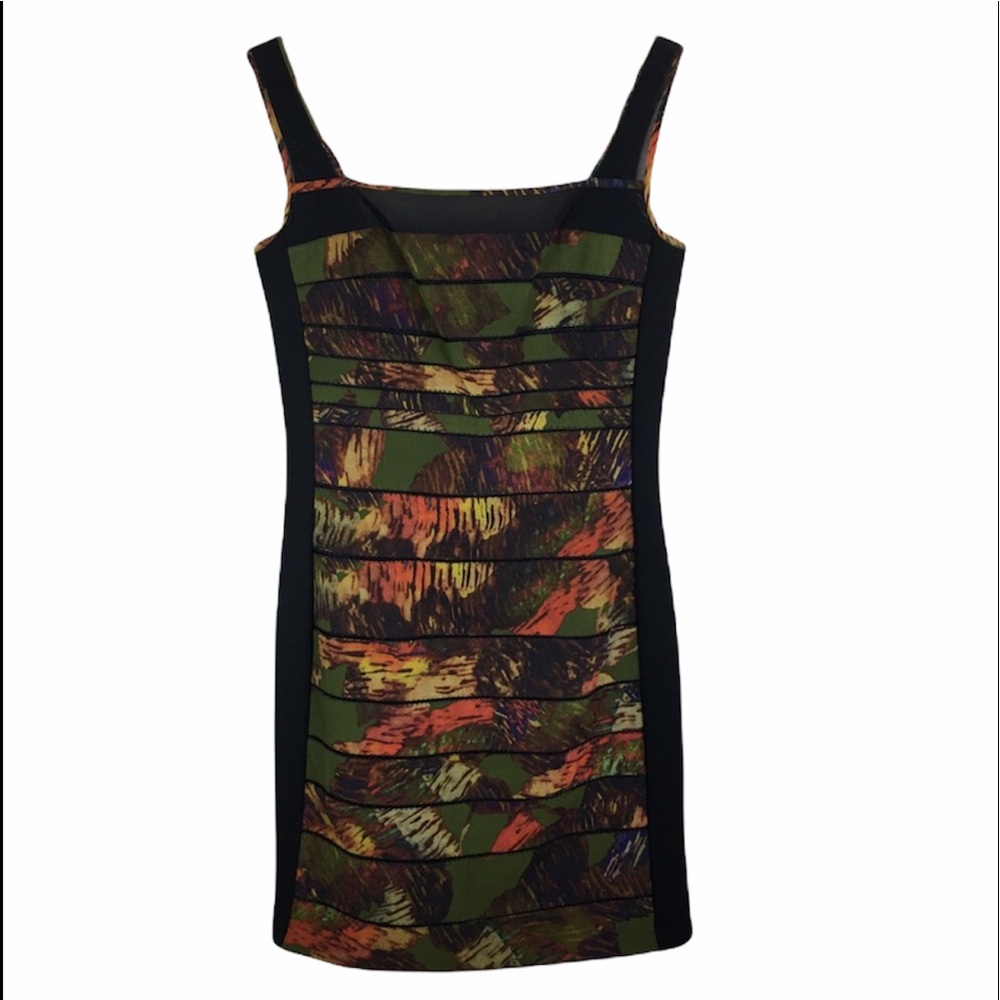 Cluny abstract floral scuba midi dress